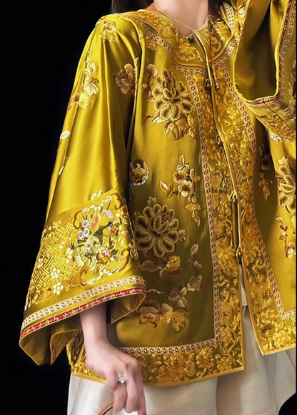 Original Chinese Gold Hand Embroidered Top