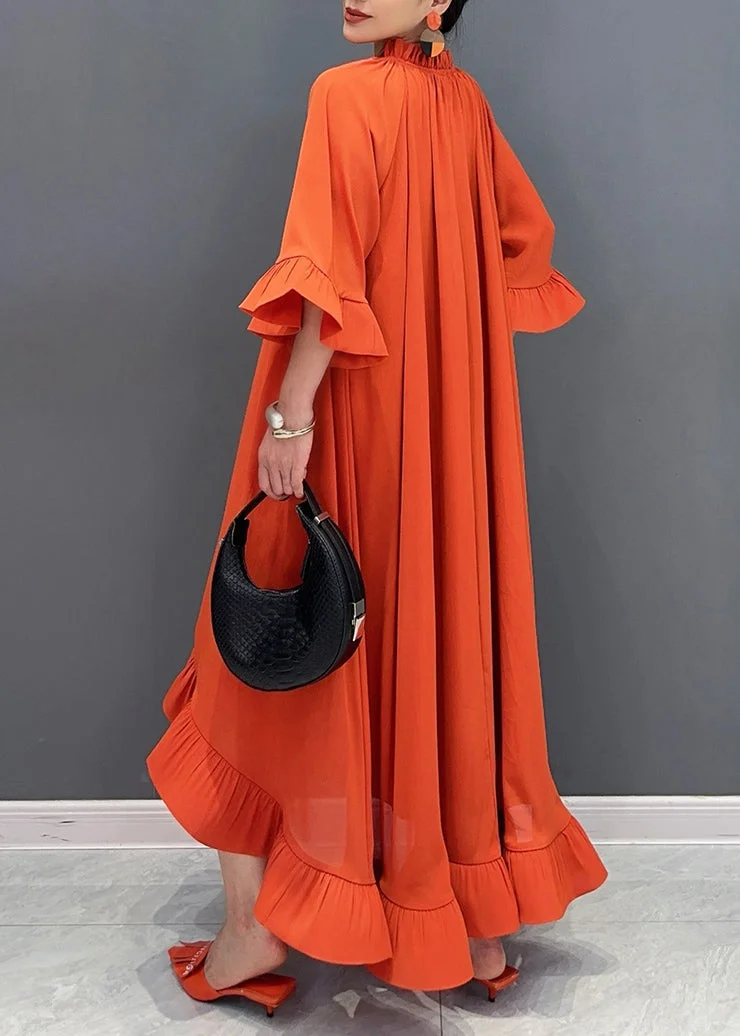 Women's V Neck Vacation Long Dress Flared Sleeve Spring