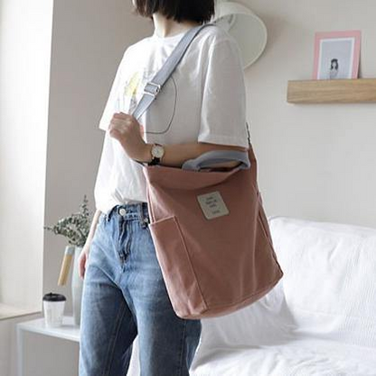 Vintage Casual Patchwork Canvas Shoulder
