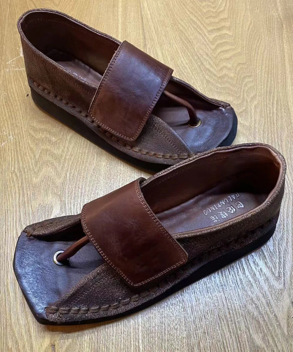 Chocolate Flip Flops Cowhide