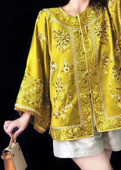 Original Chinese Gold Hand Embroidered Top