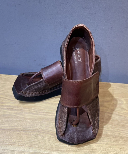 Chocolate Flip Flops Cowhide