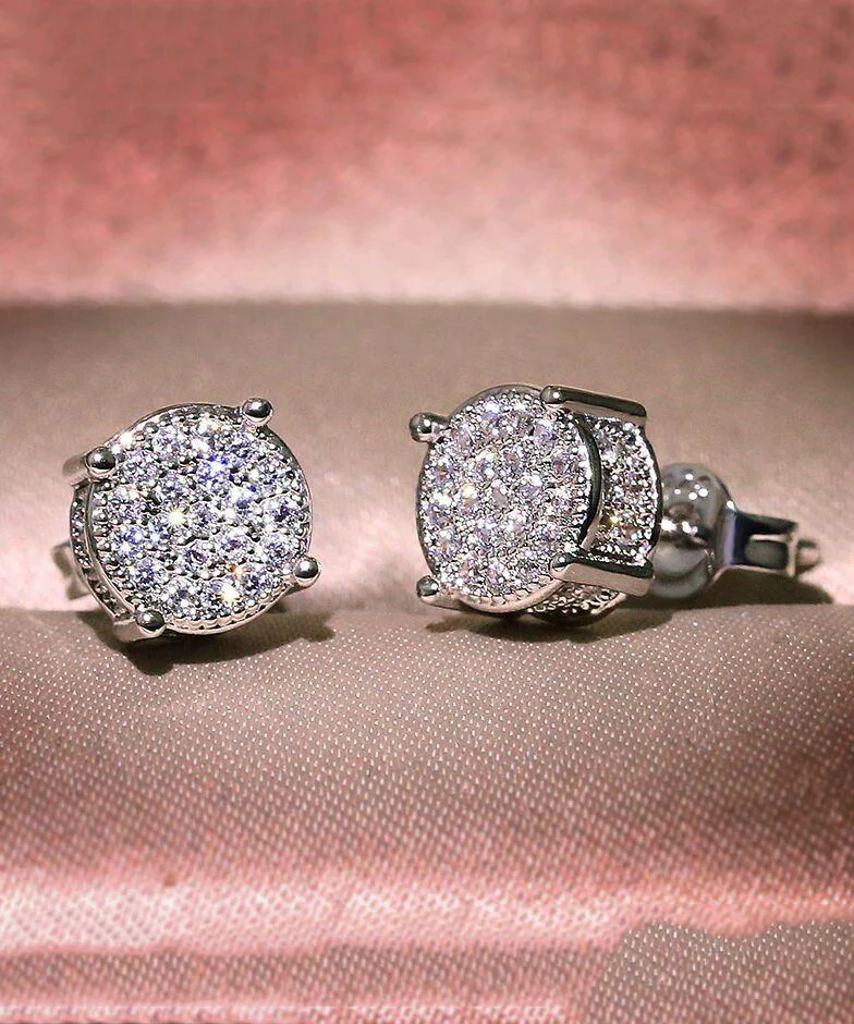 Chic Sterling Silver Zirconia Earrings