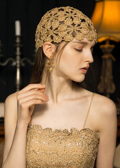 Fashion Handmade Floral Cutout Knit Hat