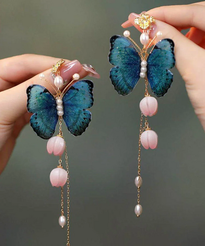 Butterfly Tassel Drop Earrings