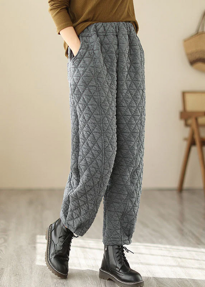 Loose High Waisted Warm Fleece Lantern Pants