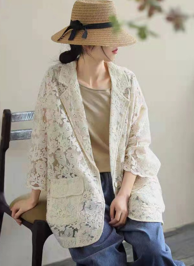 Fashion Blazer Lace Pocket