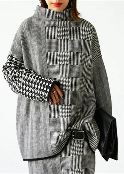 High Neck Green Pullover Sweater