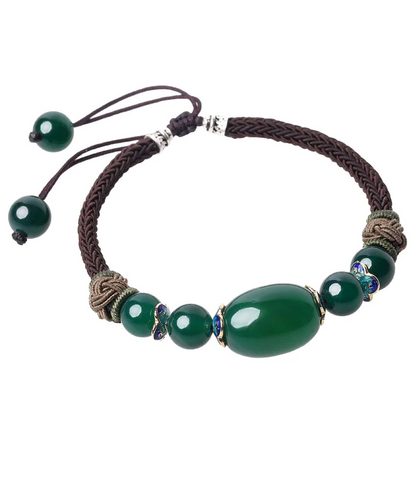 Hand-Woven Agate Cloisonné Charm Bracelet