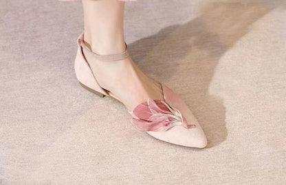 Retro Pointed Toe Buckle Single Shoes