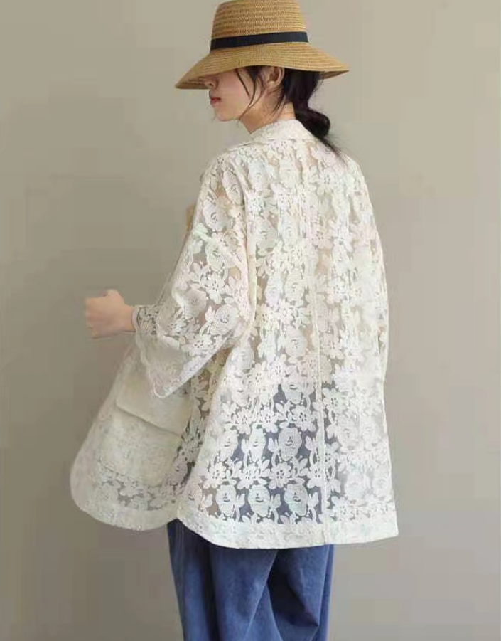 Fashion Blazer Lace Pocket