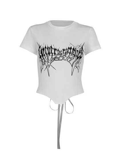 Women's Punk Style Monogrammed Lace-Up Corset