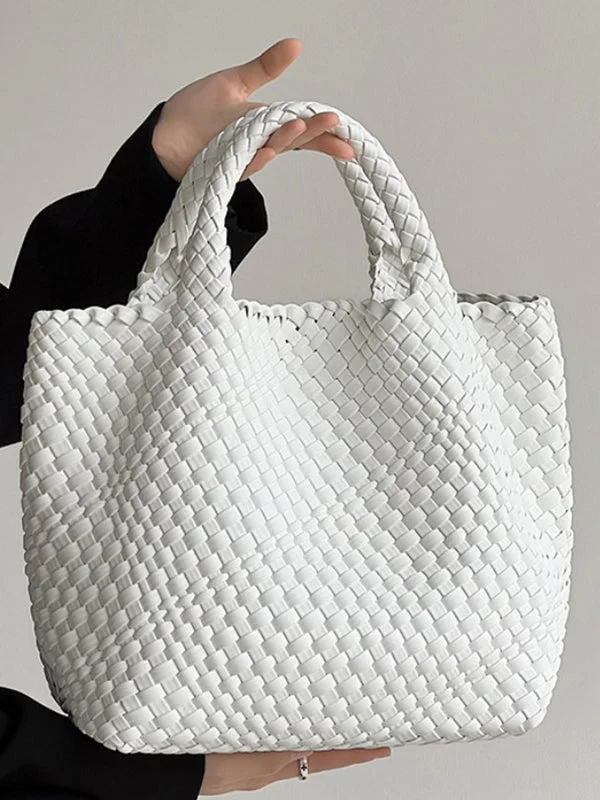 Ladies Beach Holiday Solid Color Woven Tote Bag Tote Bag