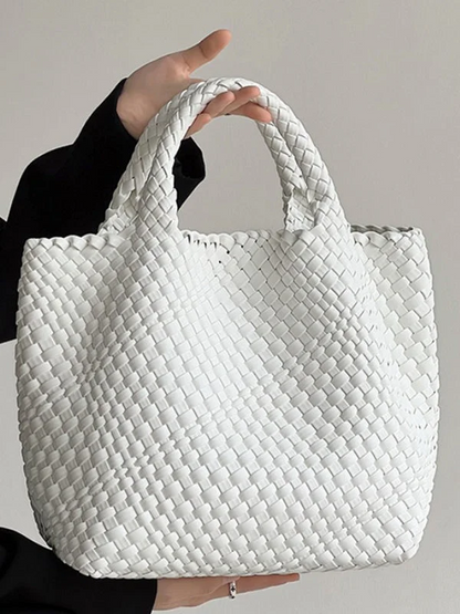 Ladies Beach Holiday Solid Color Woven Tote Bag Tote Bag