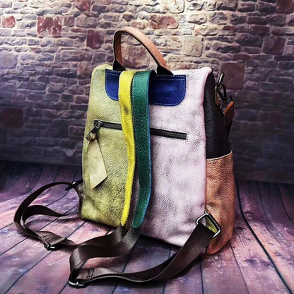 Clashing Fashion Retro Handbag Leather Women's Bags
