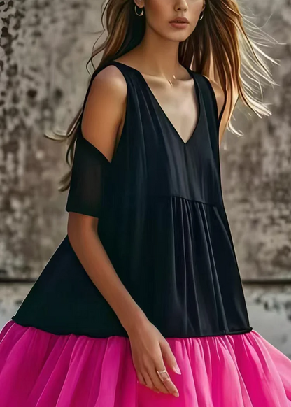 Boho Party Holiday Beach Strapless Tulle Patchwork Holiday Dresses Dress Long