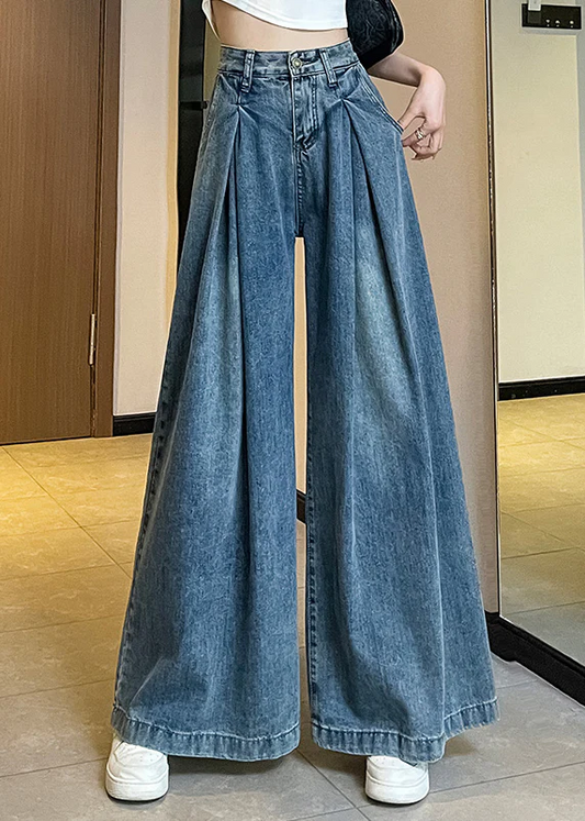 Pocket High Waist Jeans Blue