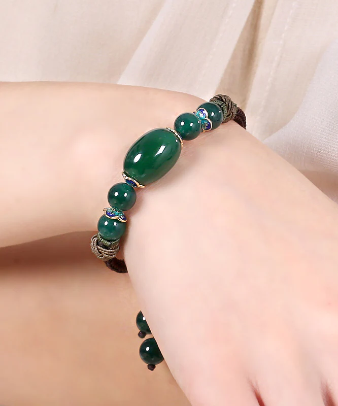 Hand-Woven Agate Cloisonné Charm Bracelet