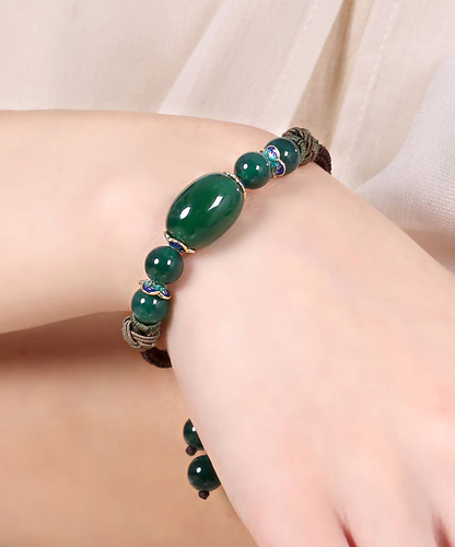 Hand-Woven Agate Cloisonné Charm Bracelet