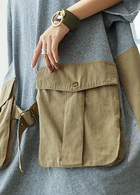 Women's Patchwork Large Pocket Cotton Dress Spring Summer