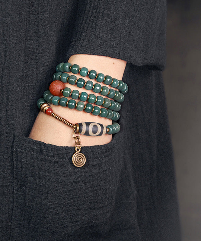 Women's Bodhi Beaded Tassel Charm Lucky Bracelet Necklace