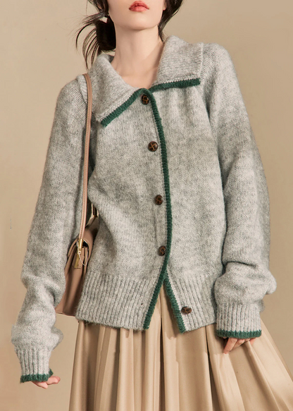Women's Peter Pan Collar Button Knit Cardigan