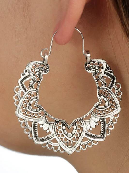 Women's Accessories Alloy Hollow Flower Earrings