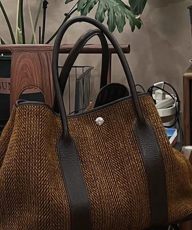 Women's Chocolate Color Large Capacity Crossbody Handbag Tote Bag