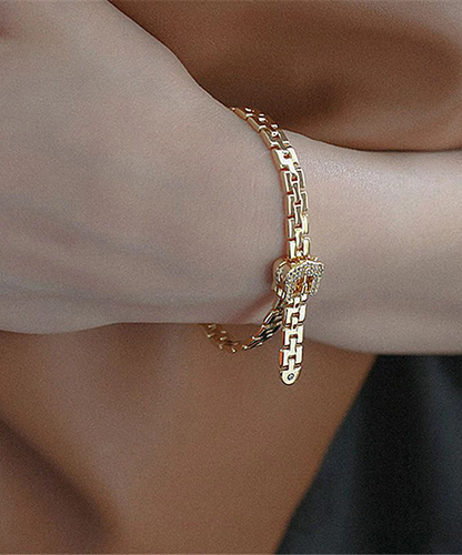 Gold Copper Plated Zirconia Chain Bracelet