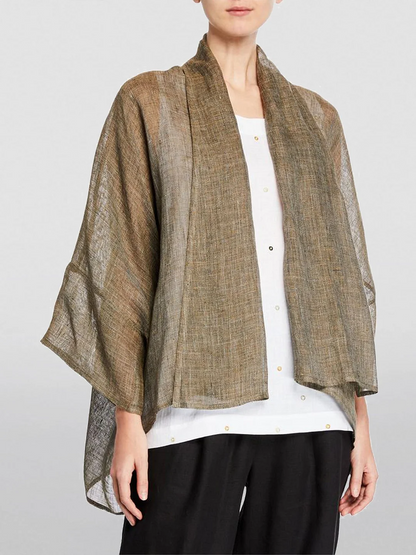 Loose Cotton Linen Lapel Sun Protection Jacket