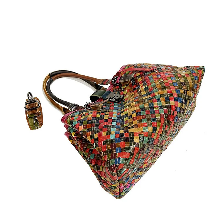 Women's Multicolor Leather Handbag