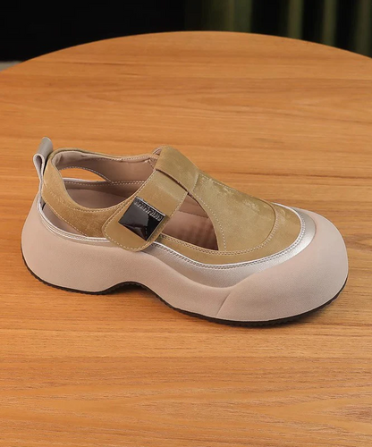 Women's Party Travel Apricot Hollow Out Breathable Thick Bottom Sandals