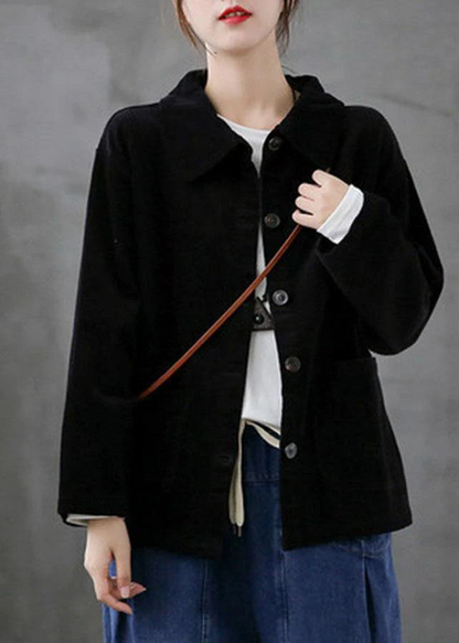Women's Loose Pocket Long Sleeve Corduroy Jacket