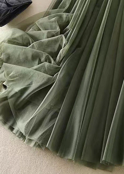 Simple pleated quilted tulle bustier skirt