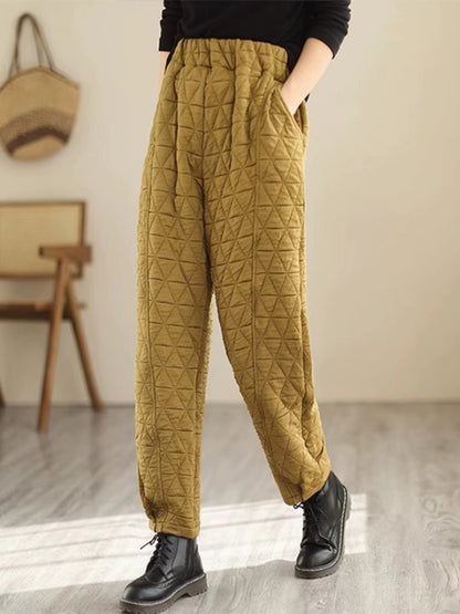 Loose High Waisted Warm Fleece Lantern Pants