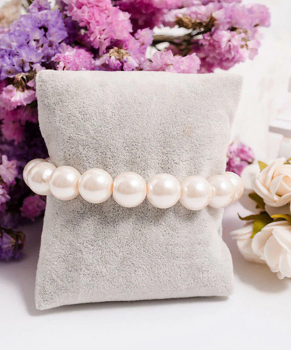 Women's Fashion White Alloy Pearl Beaded Bracelet