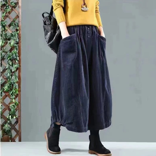 Vintage Corduroy Button Pocket Halter Skirt