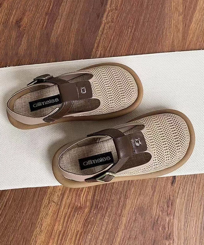 Women's Beige Breathable Mesh Patchwork Hiking Sandals