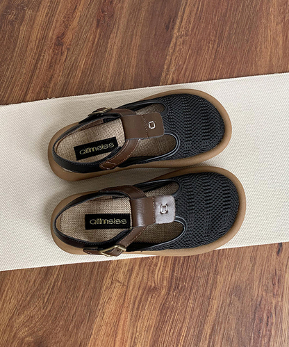 Women's Beige Breathable Mesh Patchwork Hiking Sandals