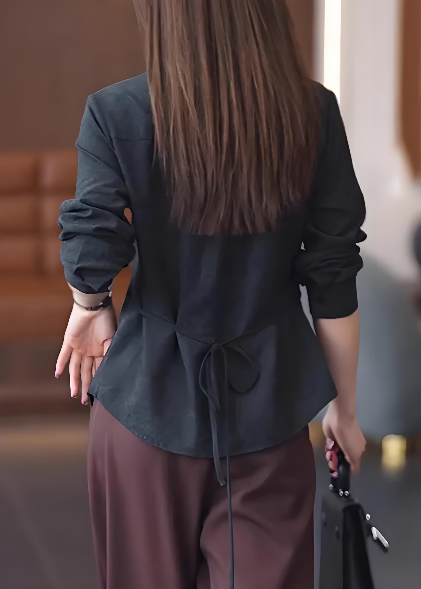 Women's Fashion Lace Patchwork Button Down Solid Color Shirt