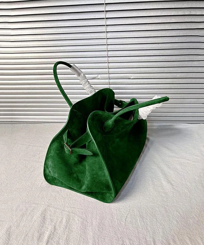 Women's Boho Green Large Capacity Suede Tote Bag