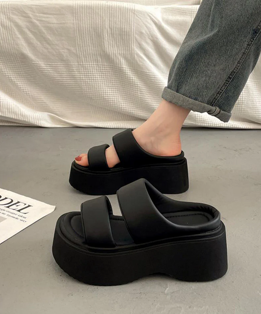 Silver Fashion Thick Bottom Open Toe Sandals