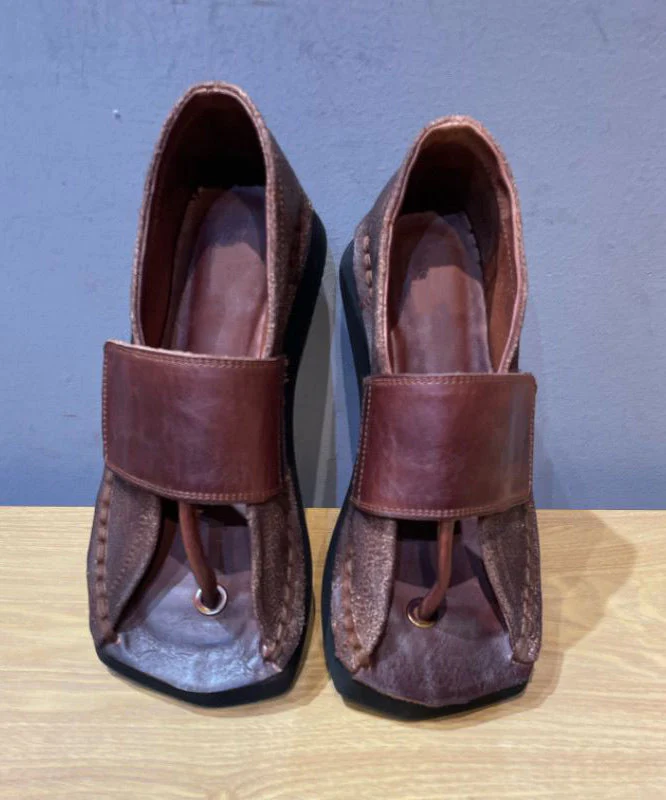 Chocolate Flip Flops Cowhide
