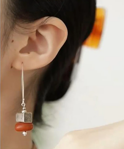 Women's Sterling Silver Persimmon Hoop Earrings