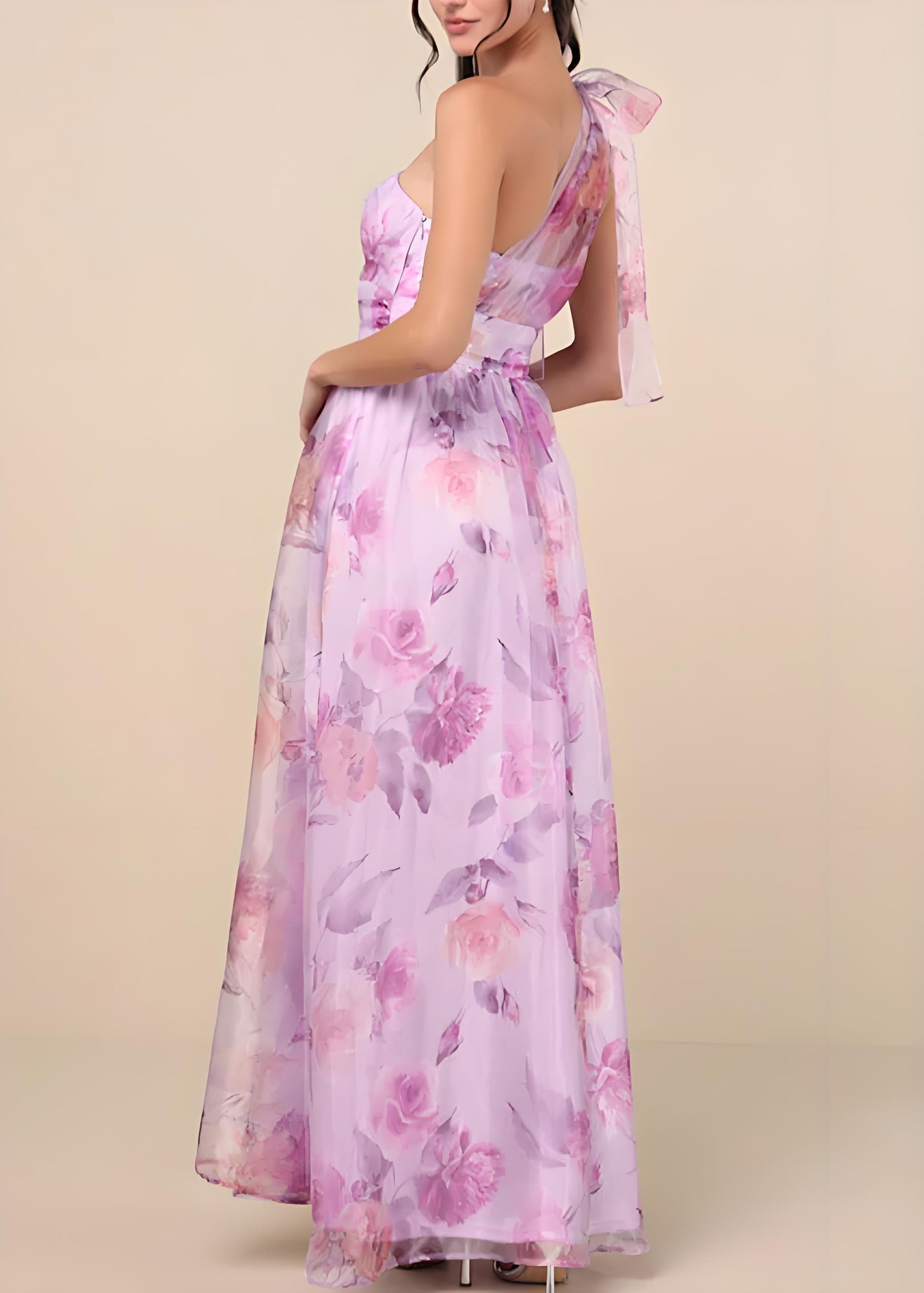 Light Purple Asymmetric Side Split Chiffon Sleeveless Party Dresses Holiday Party Holiday Dresses Dresses Long Dresses