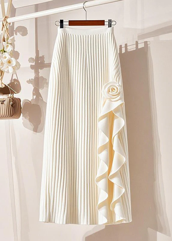 Italian Women's Beige Striped Patchwork Floral Knit Long Dress Spring