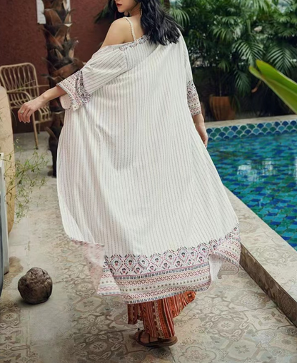 Bohemian Print Beach Sun Screen Thin Jacket