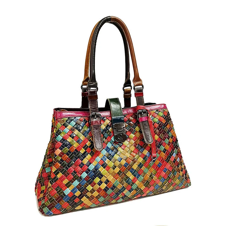 Women's Multicolor Leather Handbag