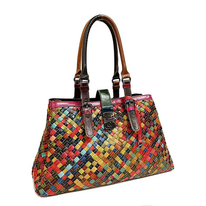 Women's Multicolor Leather Handbag