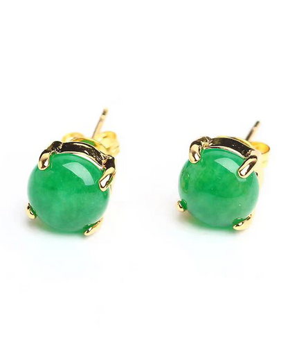 Vintage Sterling Silver and Jade Earrings